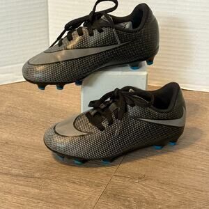 Nike Youth Soccer Cleats Size 11C Black Gray Blue Firm Ground FG